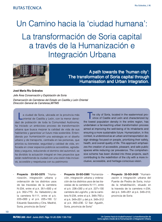 Un Camino hacia la ‘ciudad humana’: La transformación de Soria capital a través de la Humanización e Integración Urbana